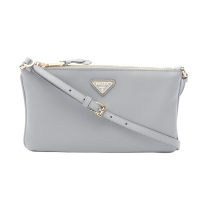 プラダ PRADA SOFT GRAIN ショルダーバッグ バッグ レザー レディース ブルー系 1BC238 【中古】