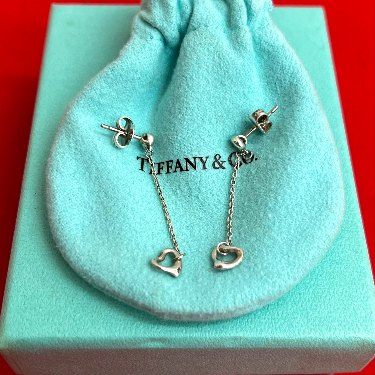 TIFFANY&Co. ティファニー オープンハート ドロップ ピアス シルバー925 ピアス シルバー
 o3691