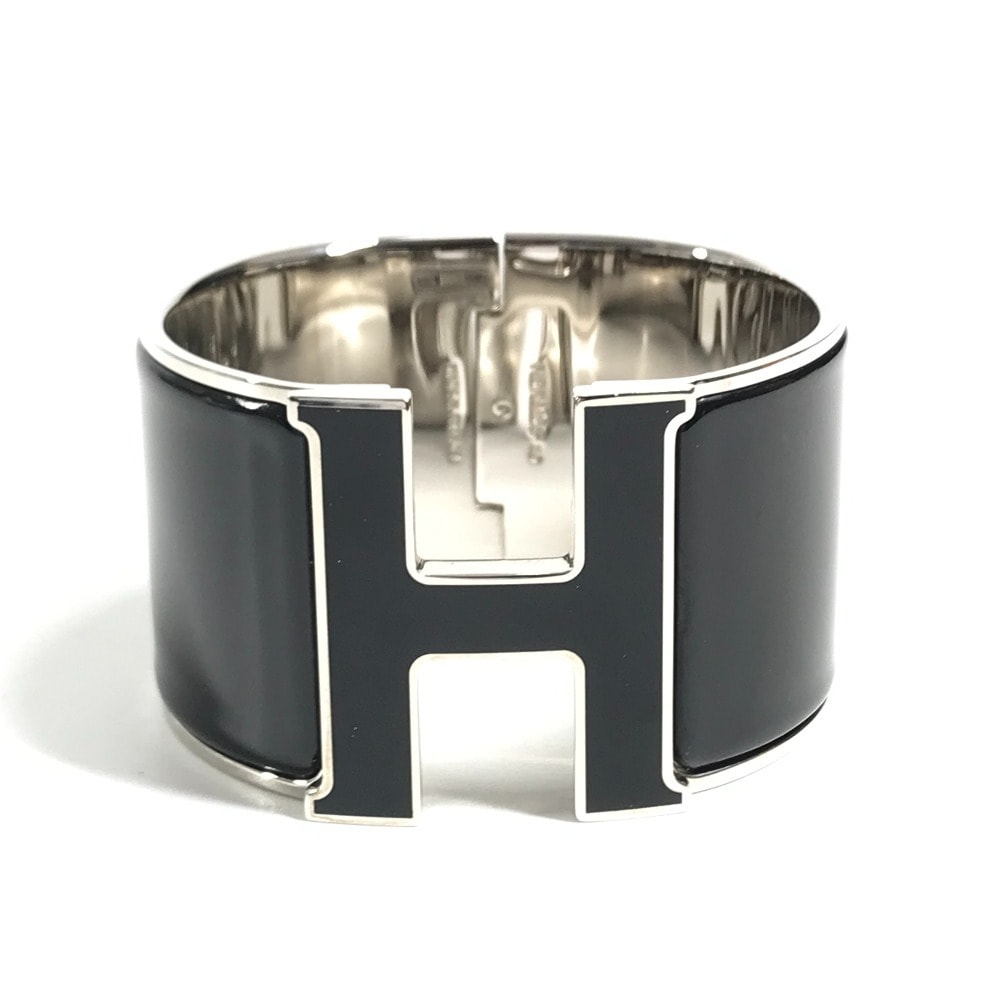 エルメス HERMES クリッククラック H TGM バングル アクセサリー ブレスレット メタル ブラック 美品