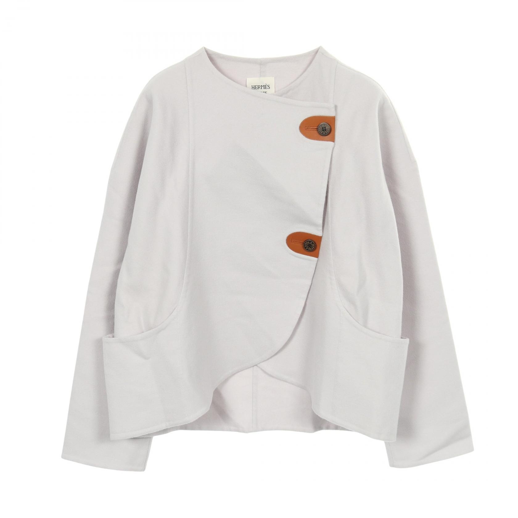 エルメス HERMES セリエボタン 衣料品 アウター カシミヤ レディース グレー系 【中古】