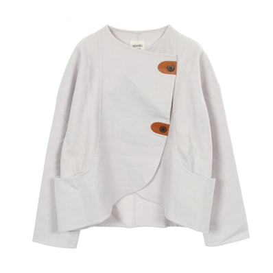 エルメス HERMES セリエボタン 衣料品 アウター カシミヤ レディース グレー系 【中古】