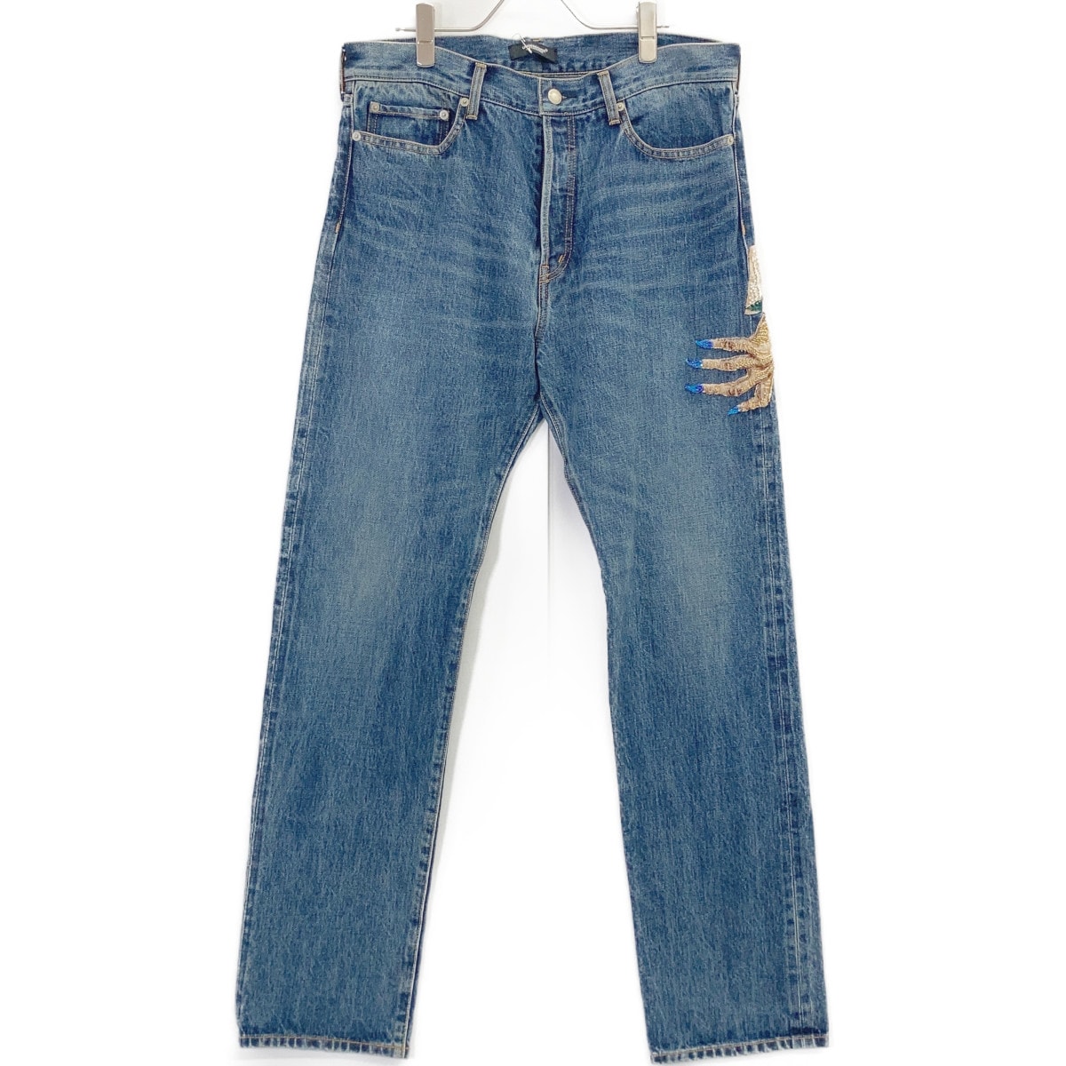 アンダーカバー インディゴ UC2C4509-2 23AW ハンドビーズ加工 デニムパンツ 魔女 4