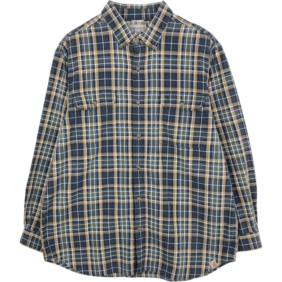 古着 カーハート Carhartt RELAXED FIT チェック柄 長袖 ボタンダウン ワークシャツ メンズXL相当/eaa666597