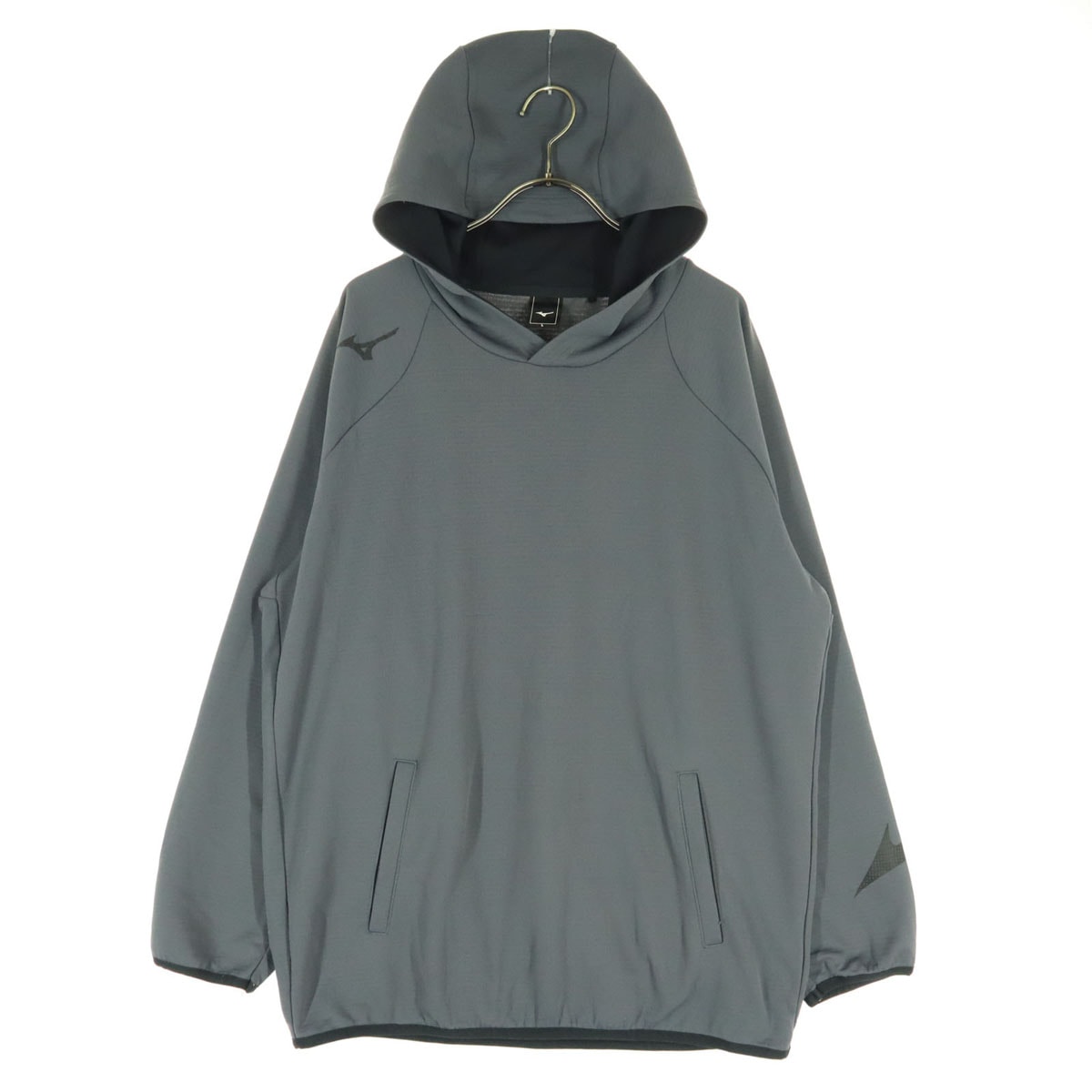 Mizuno ミズノ ワンポイントロゴ 長袖 パーカー L グレー