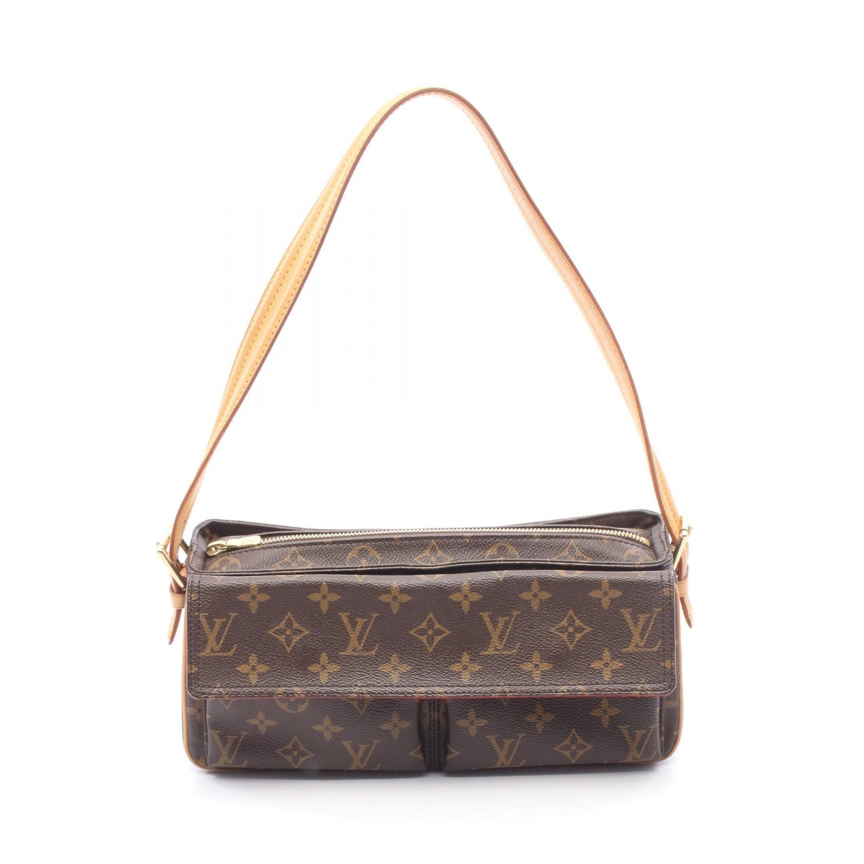 ルイ・ヴィトン LOUIS VUITTON ヴィバシテMM ショルダーバッグ バッグ PVCコーティングキャンバス レザー モノグラム レディース ブラウン系 M51164 【中古】