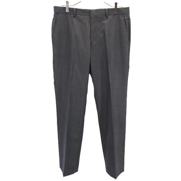 LANVIN en Bleu ランバンオンブルー 日本製 ウールブレンド ストライプ柄 スラックスパンツ 82 グレー