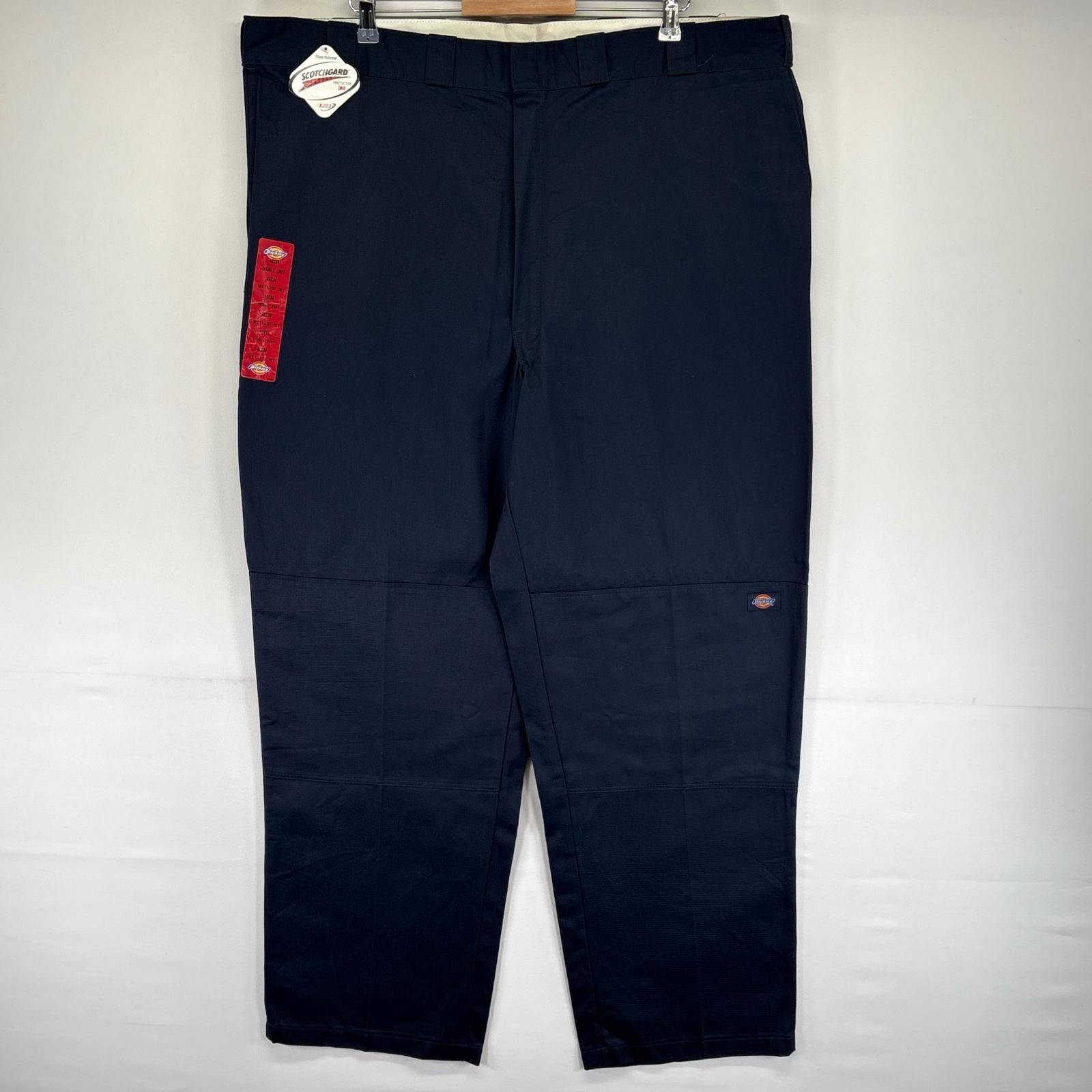 古着 デッドストック ディッキーズ Dickies パンツ ワークパンツ ジッパーフライ ダブルニー W46 L34  ネイビー系 メンズ