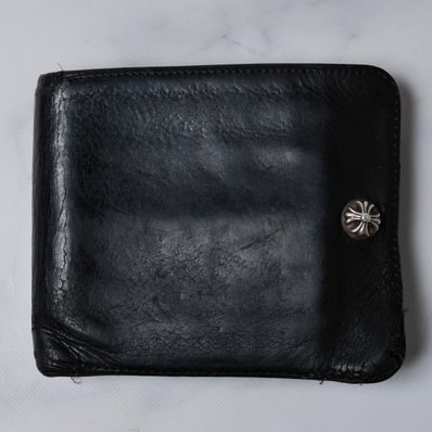 Chrome Hearts 1-Snap Cross Button Wallet "Black"
