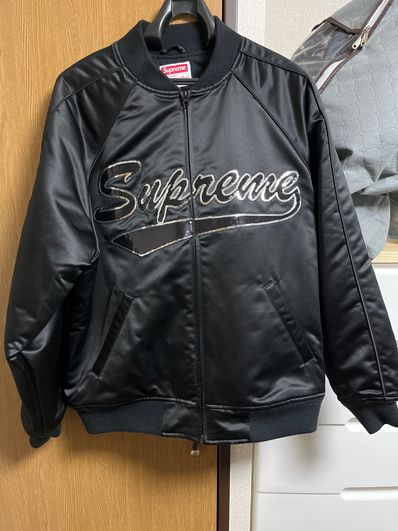 Supreme Mitchell & Ness Sequin Logo Varsity Jacket Supreme Mitchell & Ness Sequin Logo Varsity Jacket