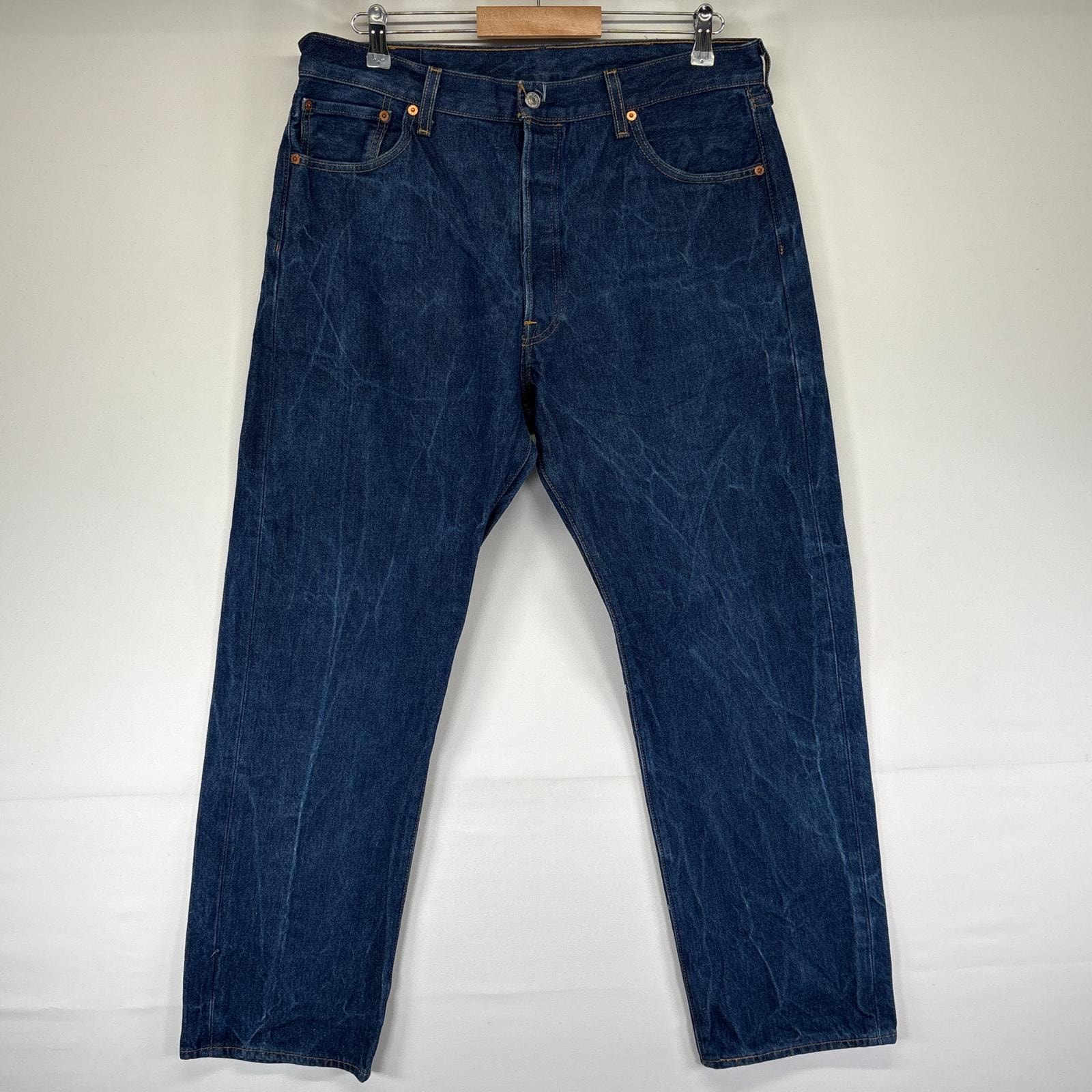 古着 リーバイス Levi's デニムパンツ 501 ボタンフライ ストレート ジーンズ ジーパン 5ポケット 長ズボン w38 L33  ブルー メンズ