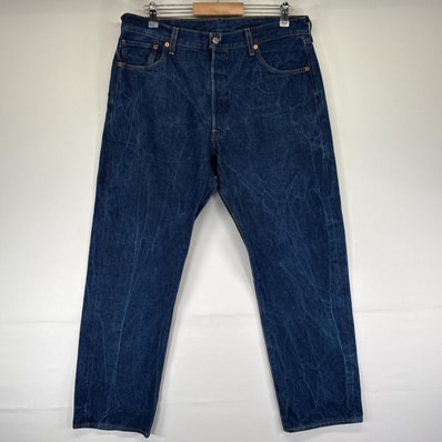 古着 リーバイス Levi's デニムパンツ 501 ボタンフライ ストレート ジーンズ ジーパン 5ポケット 長ズボン w38 L33 ブルー メンズ