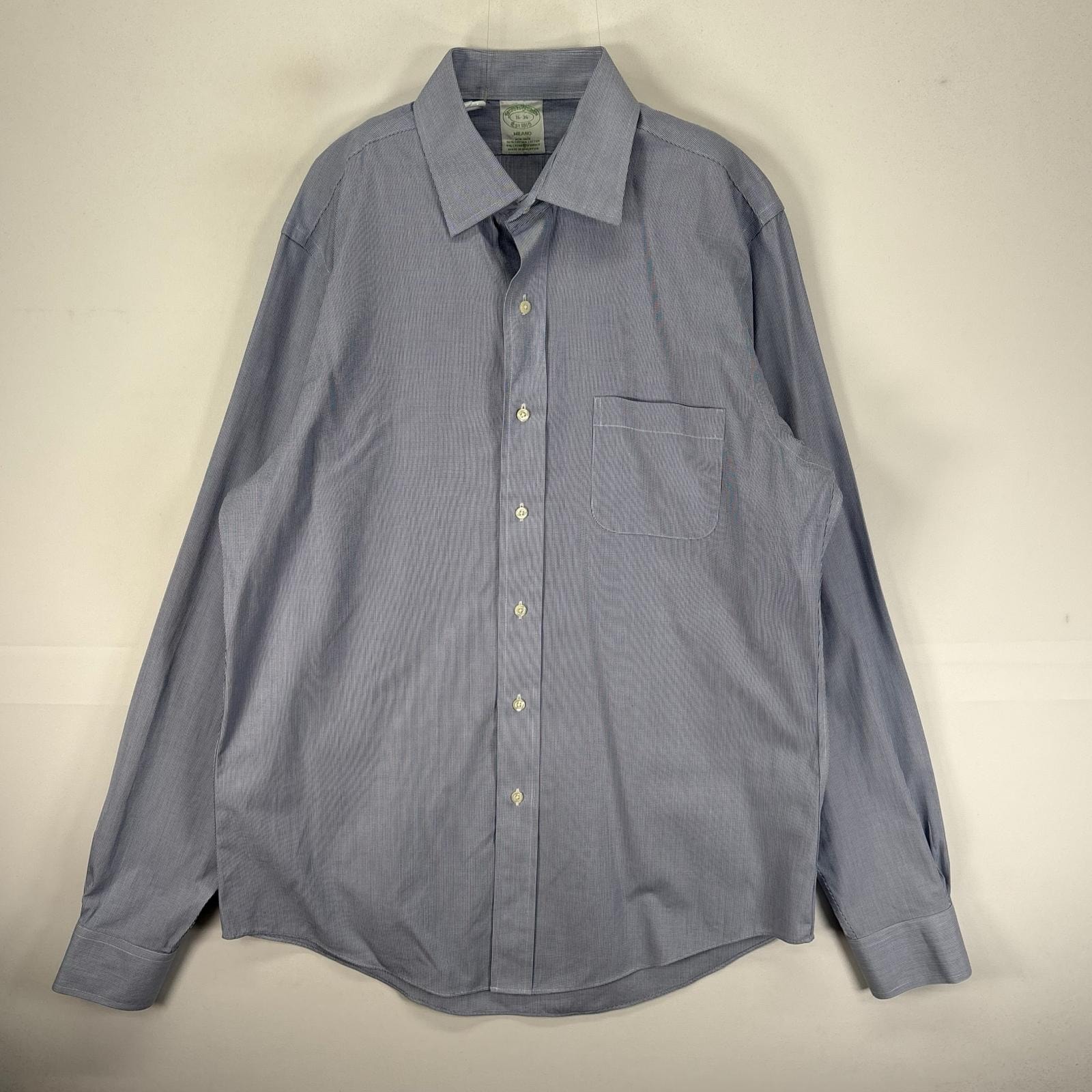 古着 ブルックスブラザーズ Brooks Brothers 長袖シャツ 胸ポケット MILANO L  ブルー系 チェック メンズ