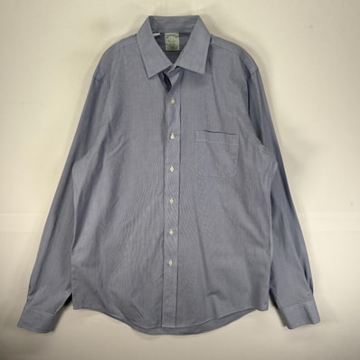 古着 ブルックスブラザーズ Brooks Brothers 長袖シャツ 胸ポケット MILANO L ブルー系 チェック メンズ