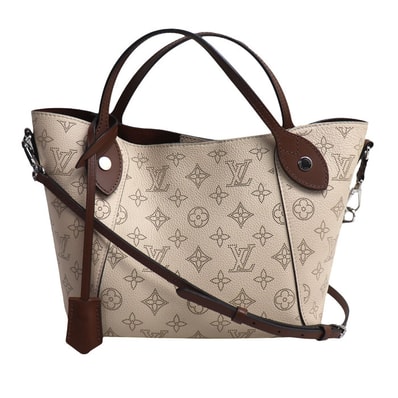 LOUIS VUITTON ルイ・ヴィトン ヒナPM 2Wayショルダーバッグ マヒナ ベージュ ブラウン M55551 IC レディース【中古】