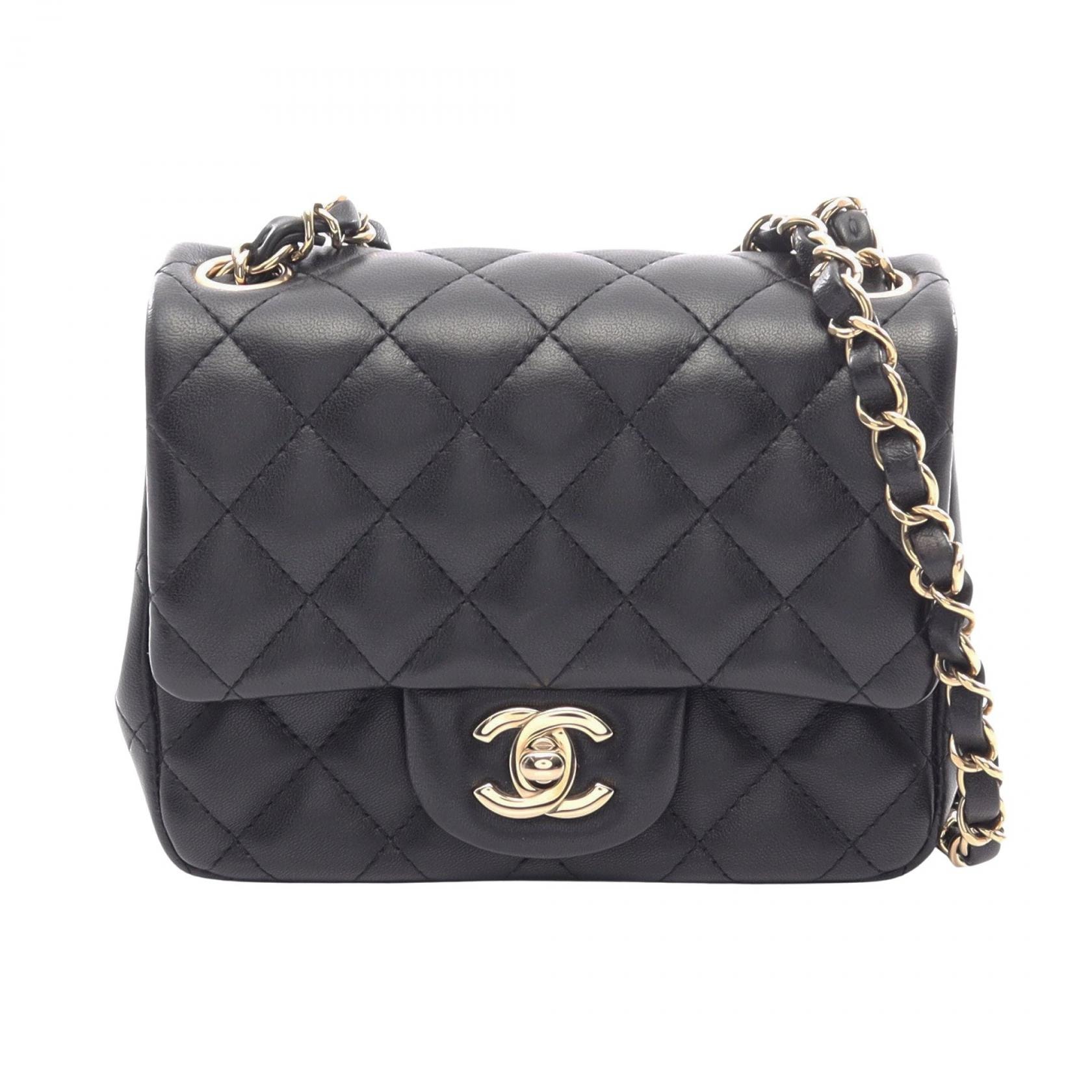 シャネル CHANEL ミニマトラッセ ショルダーバッグ バッグ ラムスキン(羊革) レディース ブラック系 A35200 【中古】