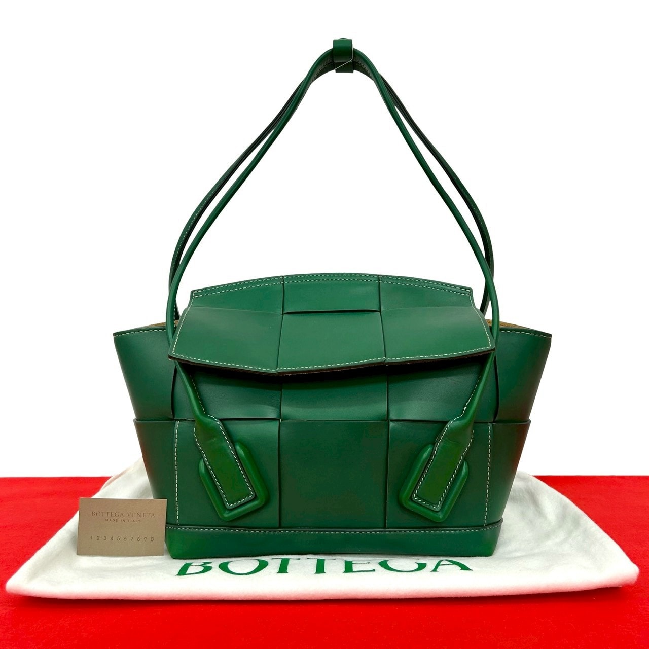 BOTTEGA VENETA ボッテガヴェネタ アルコ マキシ イントレチャート レザー トートバッグ グリーン
89595