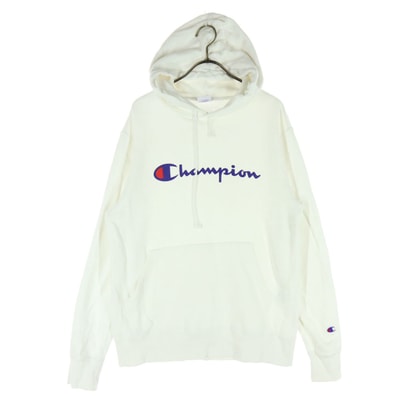 Champion チャンピオン 長袖 スウェットパーカー XL アイボリー