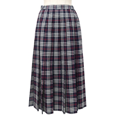 ■美品■Burberrys バーバリーズ ヴィンテージ ロングスカート サイズ15ABR(46) チェック フレア プリーツ ミモレ ブランド古着【中古】20251014/RA6311