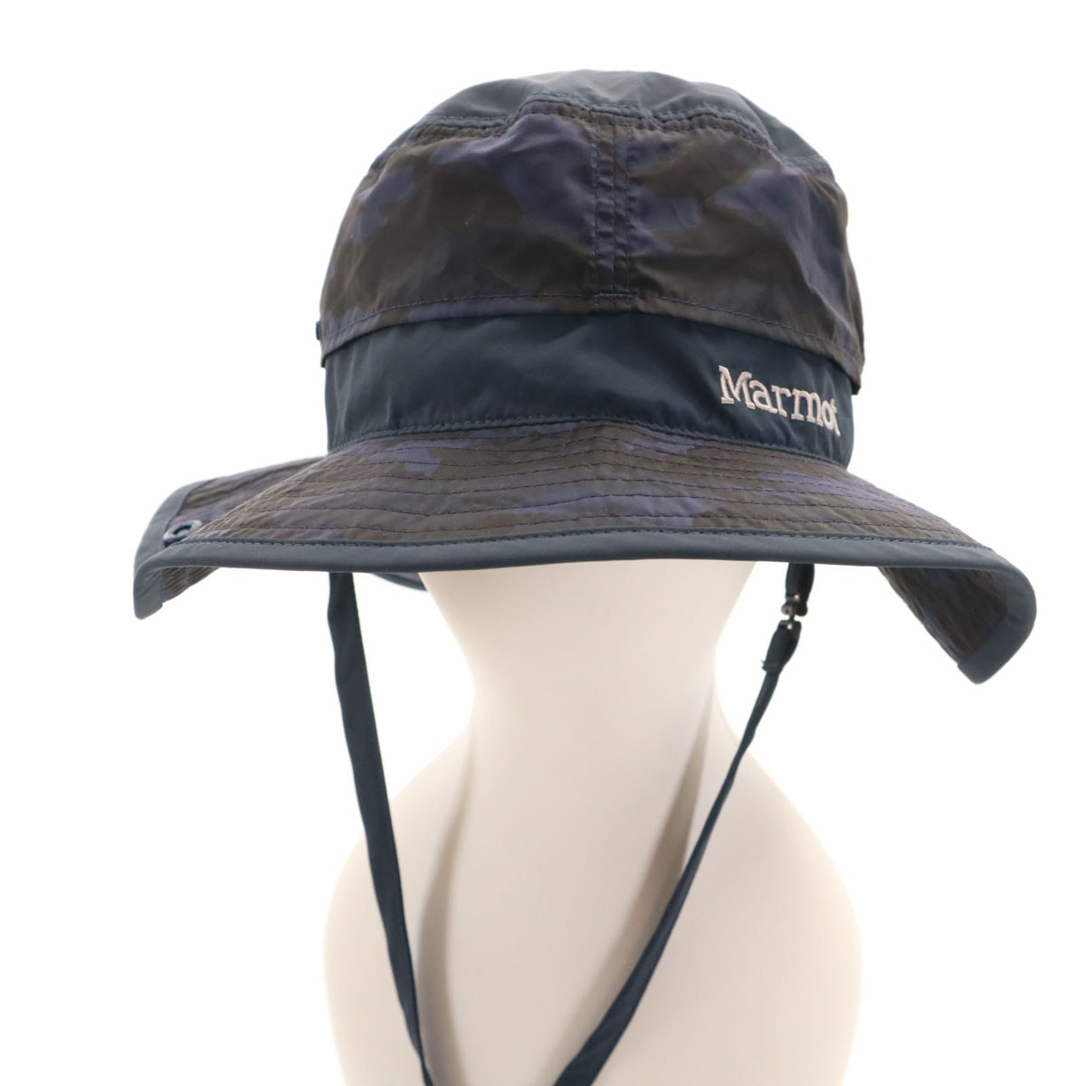 MARMOT マーモット カモフラ柄 ビーシースローチ ハット M ネイビー 帽子 迷彩 アウトドア