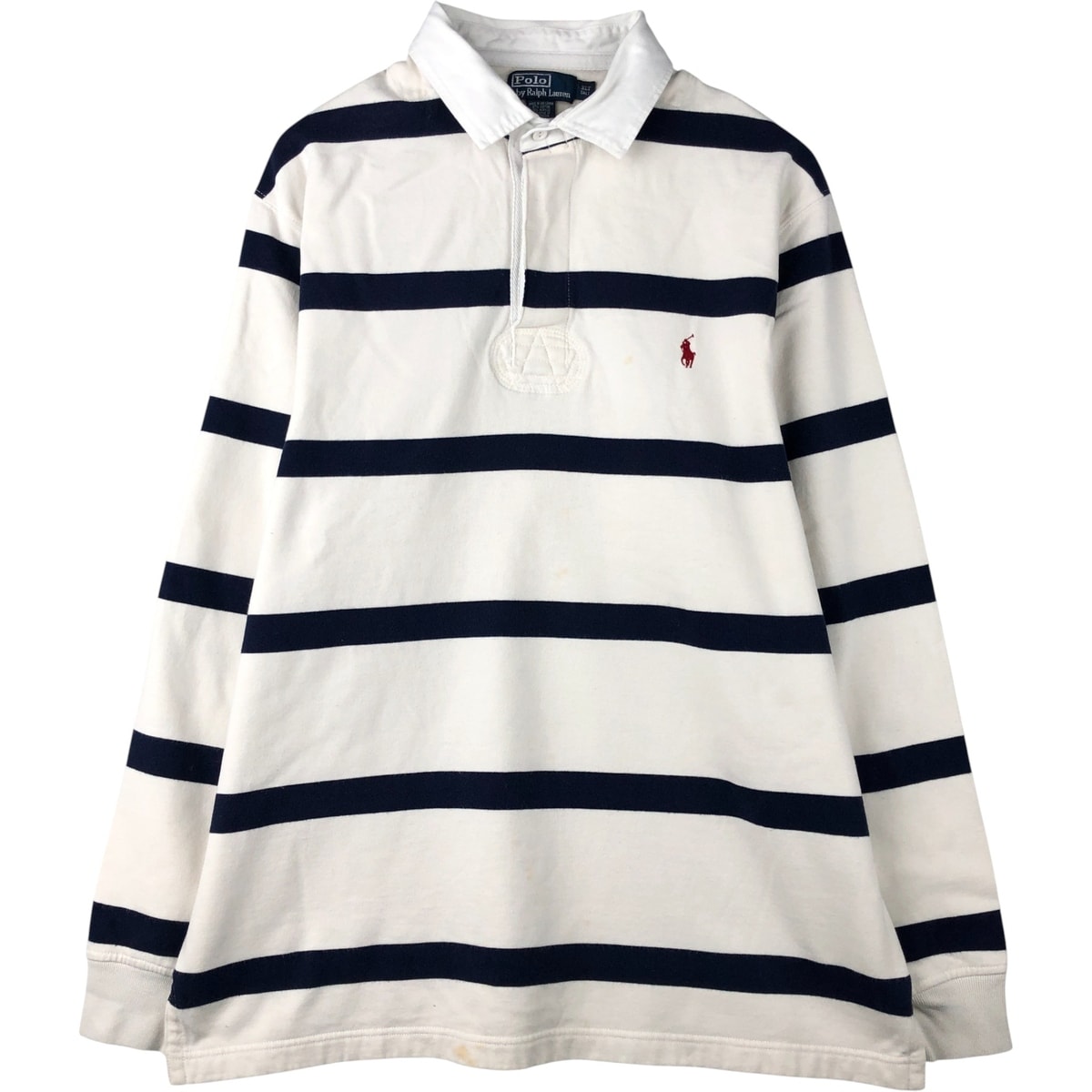 古着 ラルフローレン Ralph Lauren POLO by Ralph Lauren ボーダー柄 長袖 ラガーシャツ メンズXL相当/eaa589561