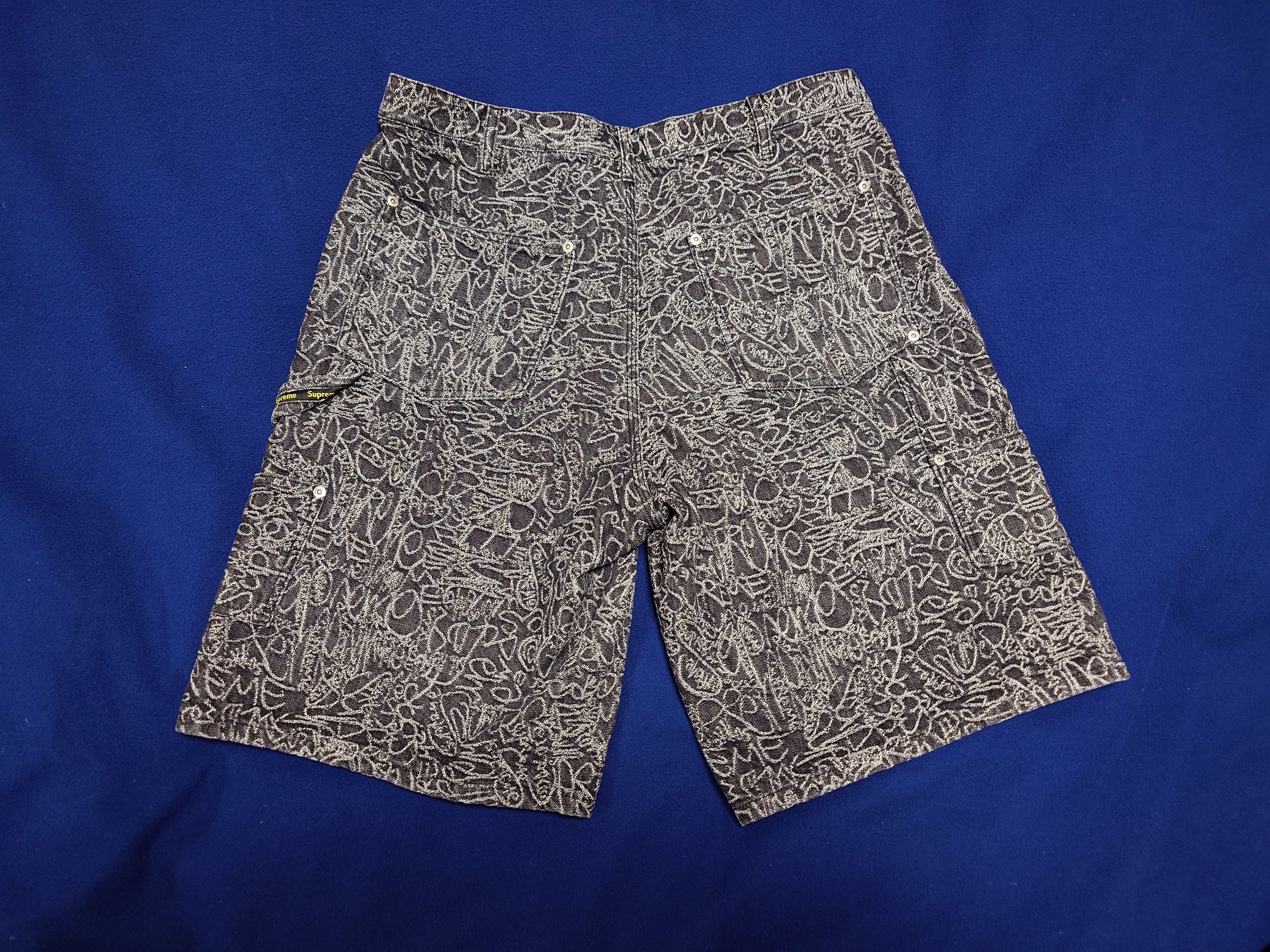 Supreme Handwriting Double Knee Denim Short "Black"