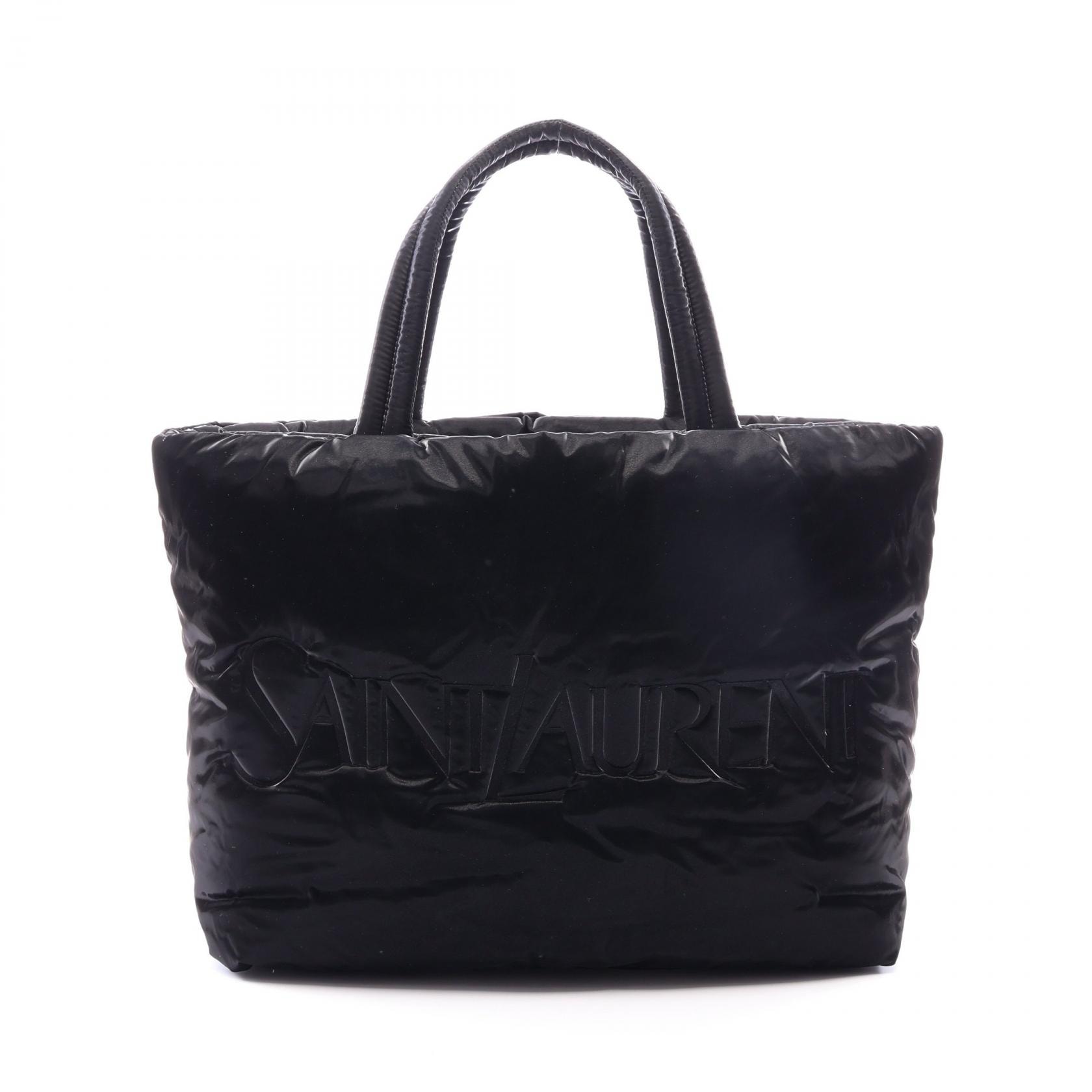 サンローランパリ SAINT LAURENT PARIS ワイド パファー トートバッグ バッグ ナイロン メンズ ブラック系 756269 【中古】