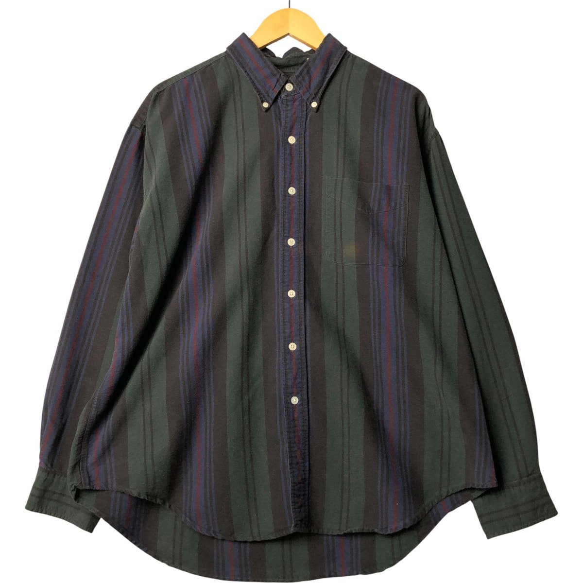 古着 80~90年代 エルエルビーン L.L.Bean マルチストライプ 長袖 ボタンダウンストライプシャツ メンズXL相当 ヴィンテージ/eaa577531