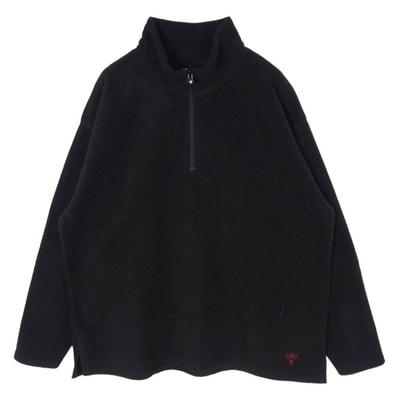 South2 West8 サウスツーウェストエイト スウェット RW641 Half Zipped Shirt Poly Fleece ハーフジップ プルオーバー スウェット ブラック系 S【中古】