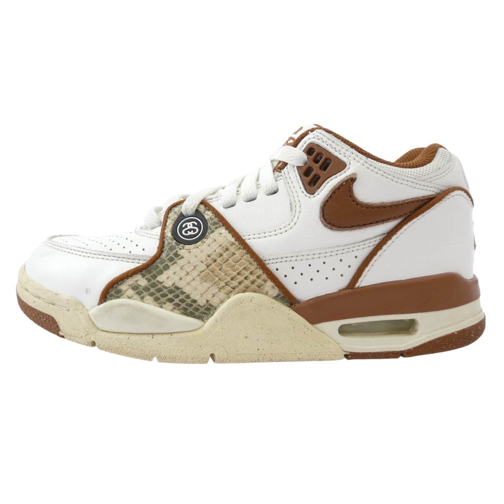 NIKE ナイキ スニーカー 23AW FD6475-100 x Stussy Air Flight 89 Low SP White and Pecan エア フライト ロー ホワイト アンド ピーカン スニーカー オフホワイト系 ブラウン系 23【中古】