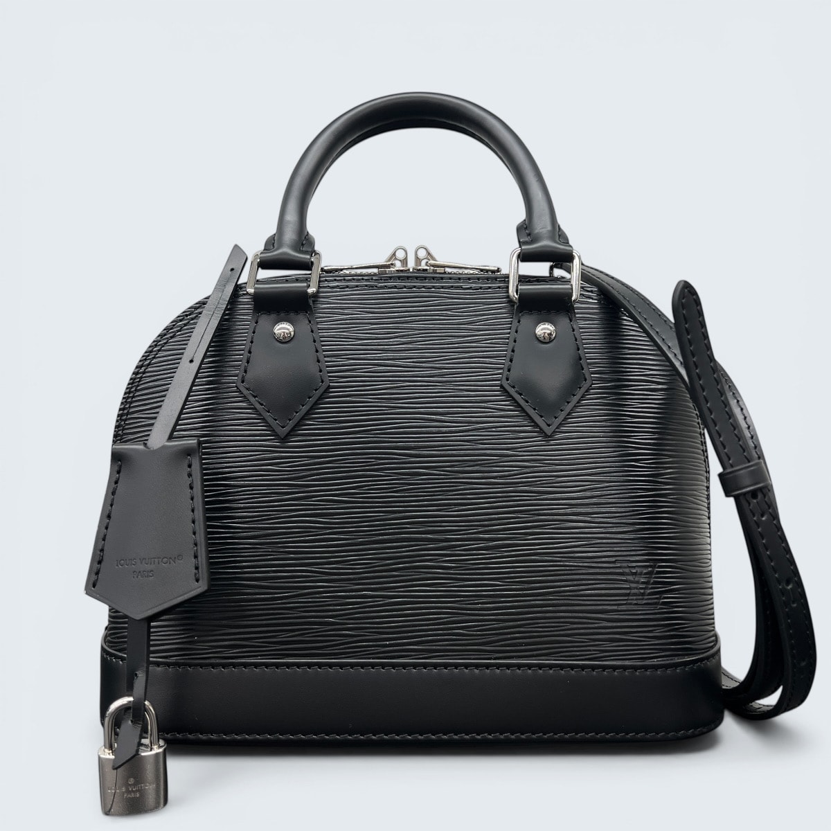 LOUIS VUITTON 極美品 ルイヴィトン アルマBB エピ ノワール 2way ハンドバッグ ショルダーバッグ M24645 レザー RFID確認済 ブラック クロスボディ ポシェット LV ヴィトン Aランク 中古 鑑定済【定価315,700円】