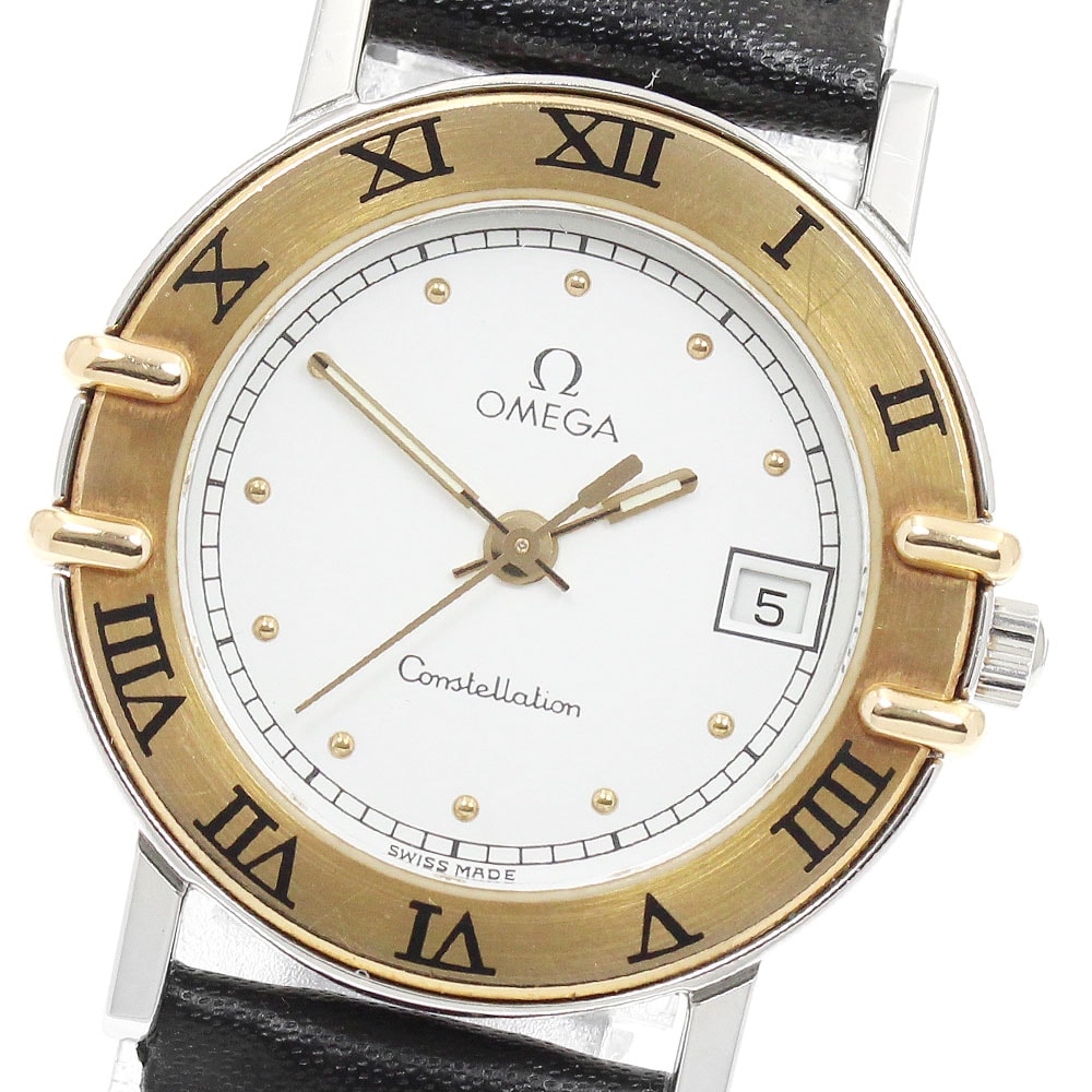 オメガ コンステレーション デイト YGベゼル  レディース 【中古】