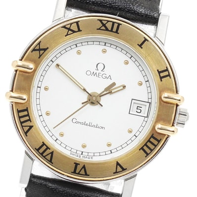 オメガ コンステレーション デイト YGベゼル レディース 【中古】