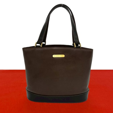 BURBERRY バーバリー ロゴ 金具 ノバチェック レザー トートバッグ ブラウン
39440