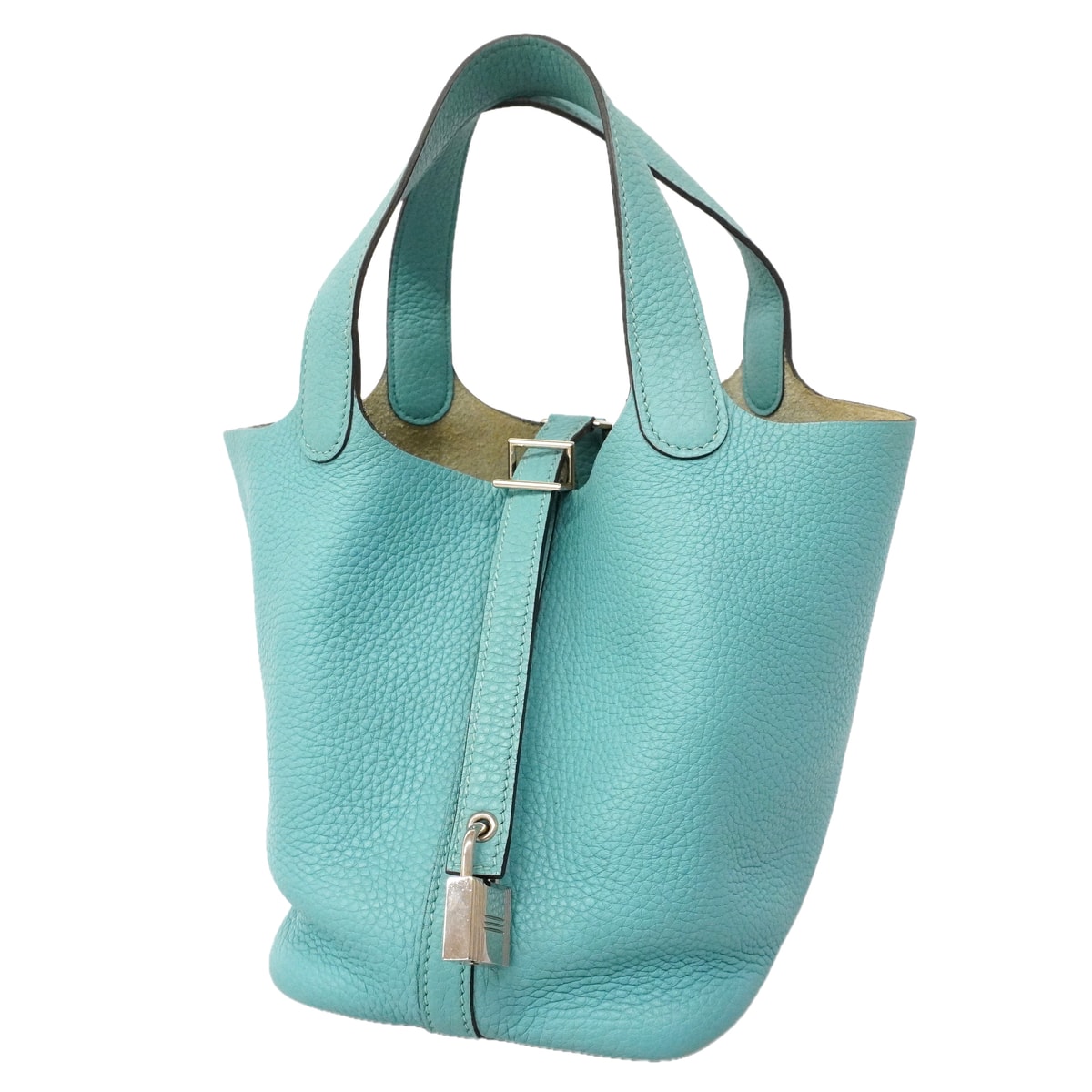 ★SALE【6hc2497】エルメス ハンドバッグ ピコタンロックPM トリヨンクレマンス ブルーアトール シルバー金具 T刻印【中古】レディース