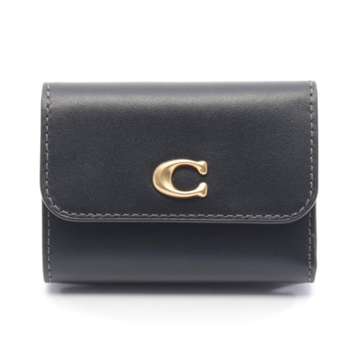 コーチ COACH ESSENTIAL CARD HOLDER WALLET 三つ折り財布 財布 レザー レディース ブラック系 CY201B4 【新品】