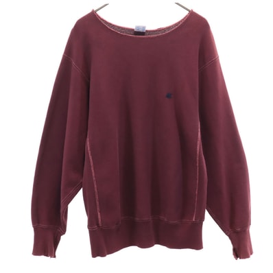 Champion チャンピオン 90s USA製 オールド 刺繍タグ 長袖 リバースウィーブ スウェット トレーナー L ボルドー 裏起毛