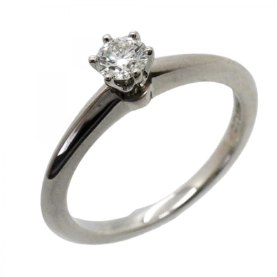 【6jfb0434】ティファニー リング ソリティア 1PD Pt950 プラチナ ダイヤモンド 0.23ct 11号【中古】レディース