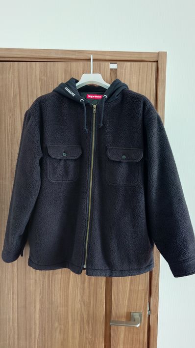 Supreme Fleece Zip Up Hooded Shirt "Black"