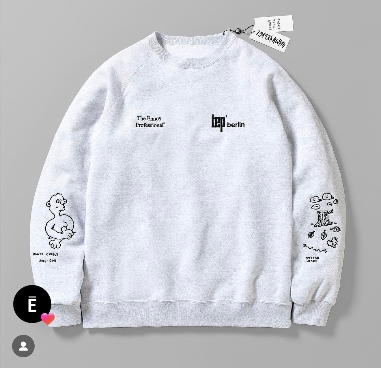 ENNOY x Stylistshibutsu x KEP Berlin Sweat Crew "Grey"