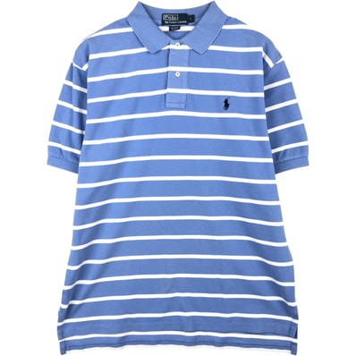 古着 ラルフローレン Ralph Lauren POLO by Ralph Lauren 半袖 ボーダー ポロシャツ メンズL相当/eaa620831