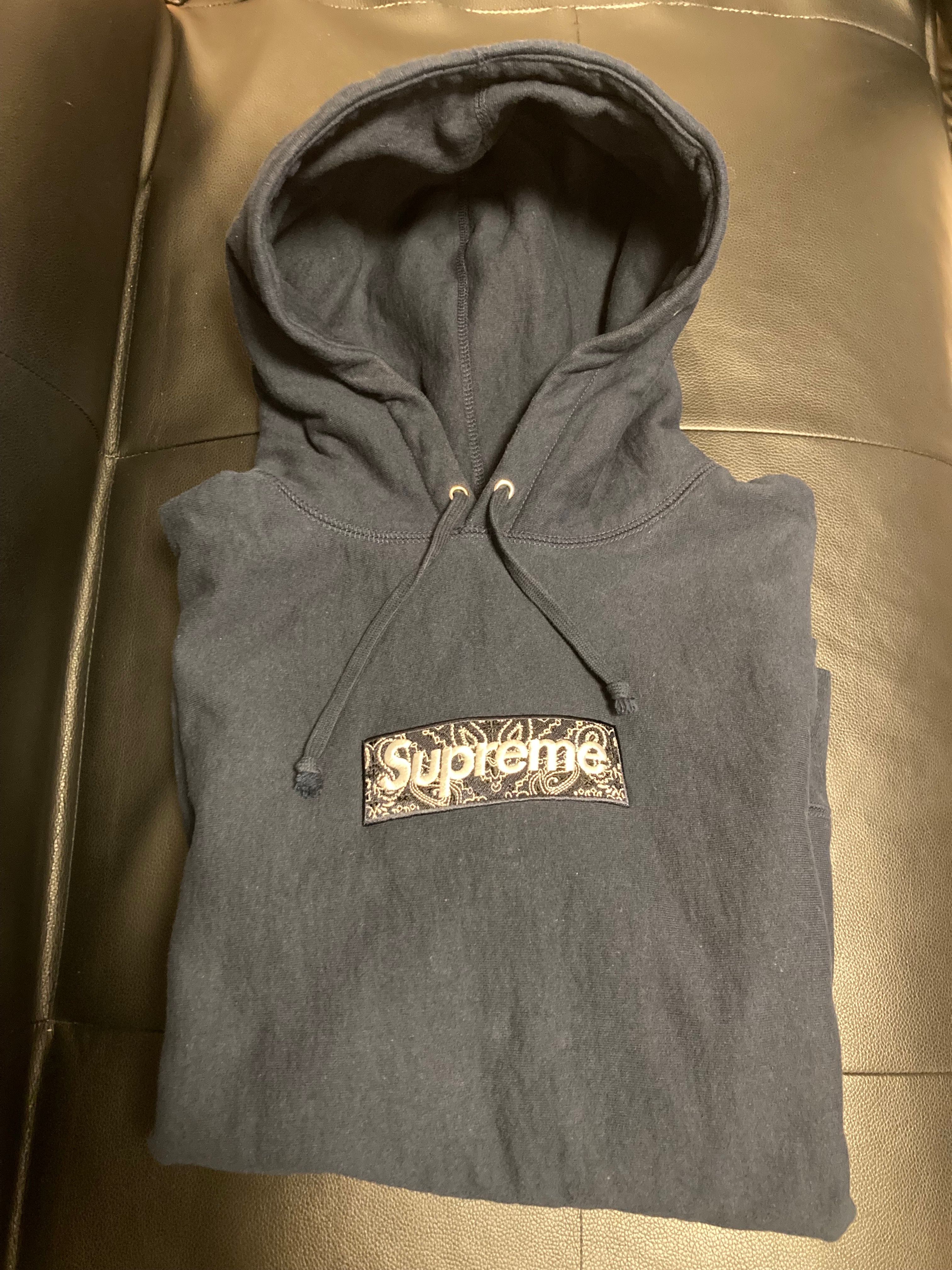 Supreme Bandana Box Logo Hooded Sweatshirt "Navy"