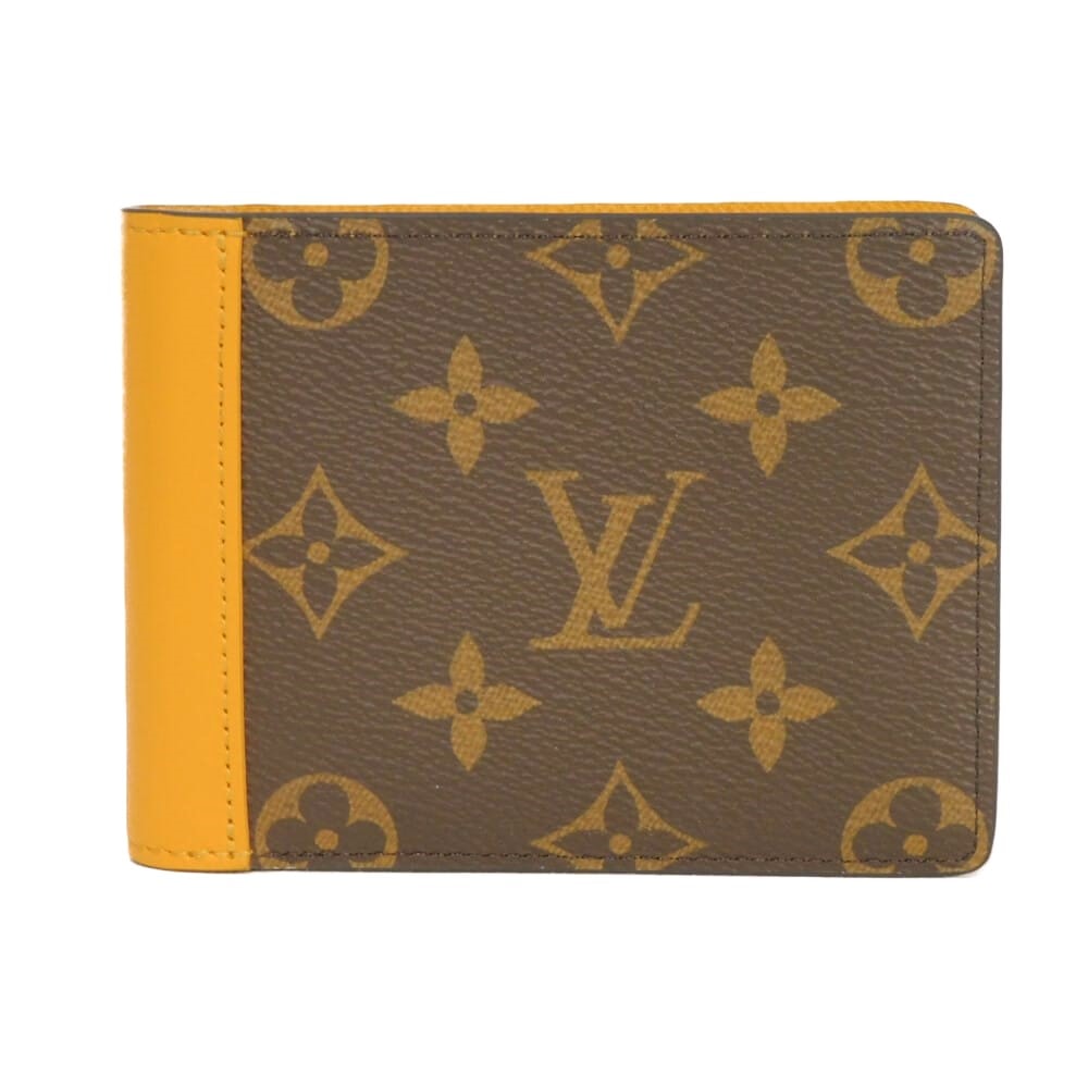LOUIS VUITTON ルイ・ヴィトン ポルトフォイユ ミュルティプル 現行 LVロゴ フラワー イエロー カーフ 二つ折り RFID ICチップ モノグラム サフラン 二つ折り財布 M12837