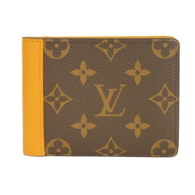 LOUIS VUITTON ルイ・ヴィトン ポルトフォイユ ミュルティプル 現行 LVロゴ フラワー イエロー カーフ 二つ折り RFID ICチップ モノグラム サフラン 二つ折り財布 M12837