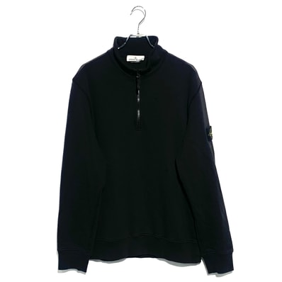STONE ISLAND HALF ZIP SWEAT Black