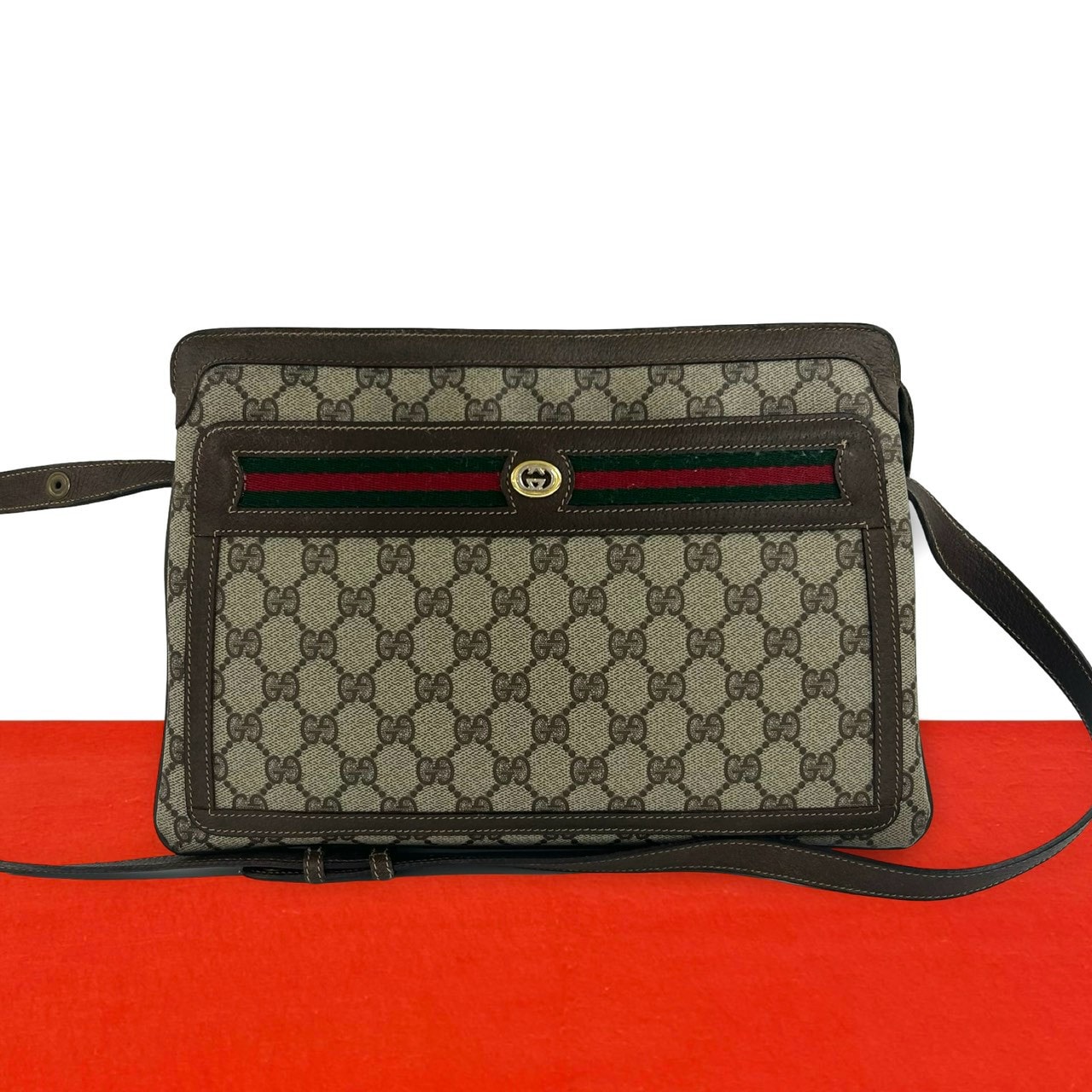 B (目立った傷や汚れなし)】GUCCI グッチ シェリーライン GG 柄 ロゴ