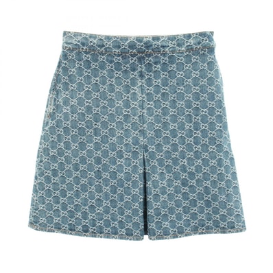 グッチ GUCCI GGジャガード スカート 衣料品 ボトムス コットン レディース ブルー系 791386 【中古】