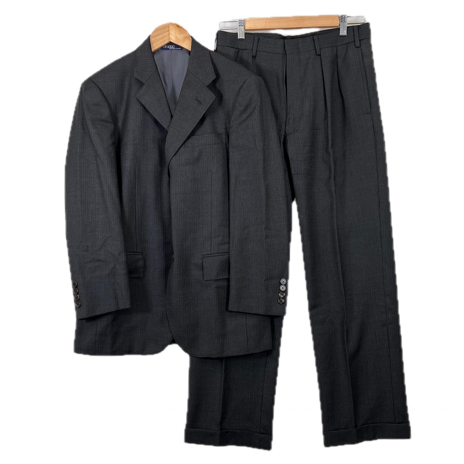 RALPH LAUREN ラルフローレン ストライプ 秋冬 AW セットアップ ブラック メンズ A4【古着】【中古】