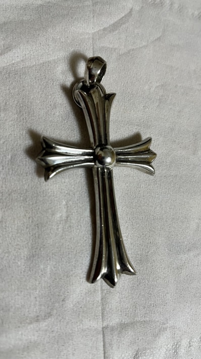 Chrome Hearts Large CH Cross Pendant with Plane Bail "Silver"