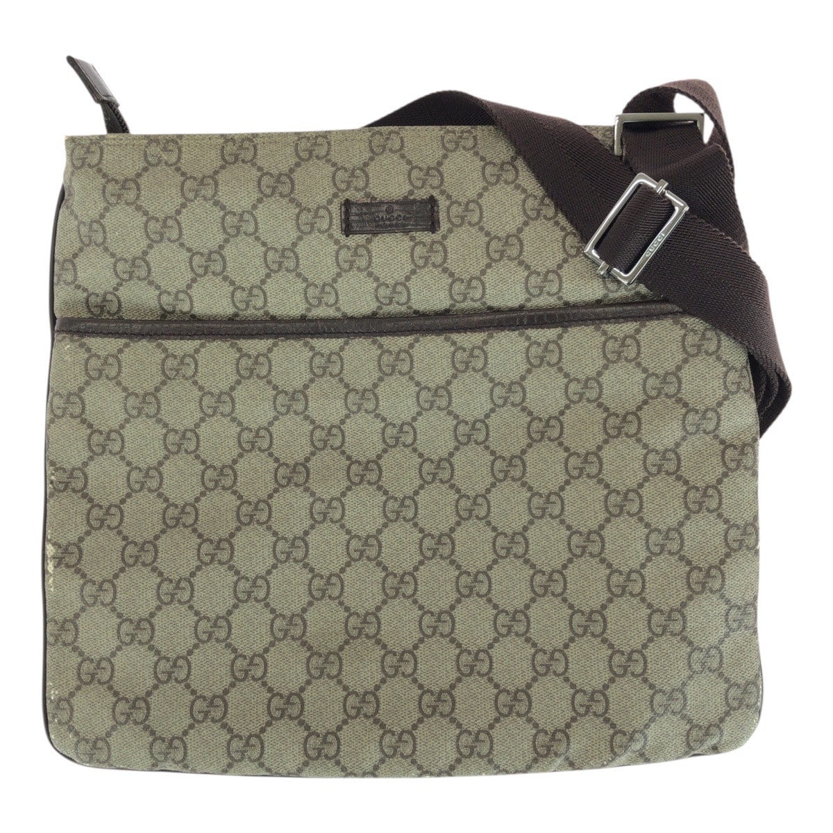 GUCCI グッチ ブラウン シルバー金具 GGスプリームキャンバス ショルダーバッグ メッセンジャーバッグ 603054 【中古】