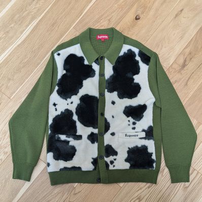 Supreme Cow Print Cardigan "Moss"
